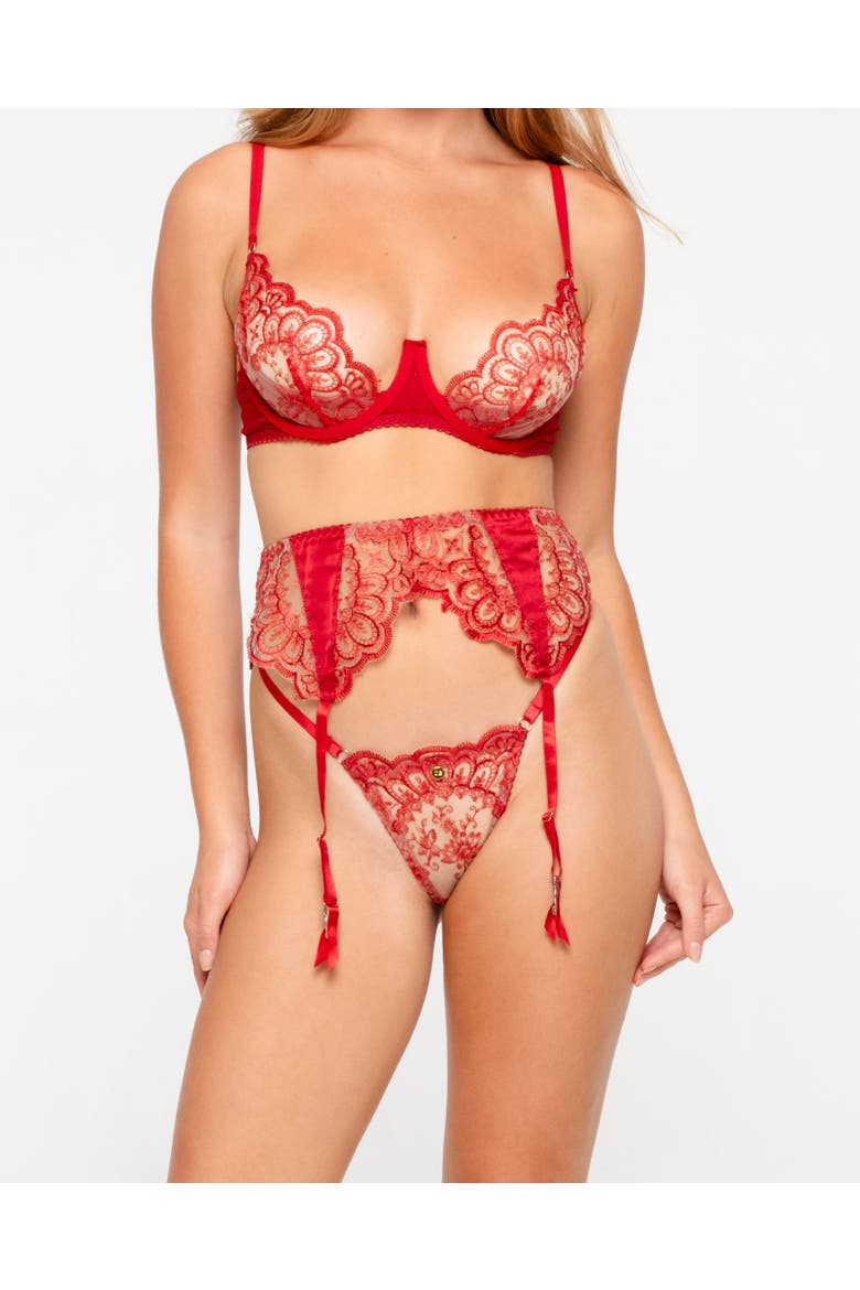 Lissa Lace Set, Main, color, Burgundy