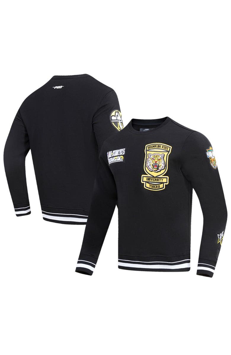PRO STANDARD Unisex Pro Standard Black Grambling Tigers 2023 NBA All-Star Game x HBCU Classic Chenille Pullover Sweatshirt, Main, color, 