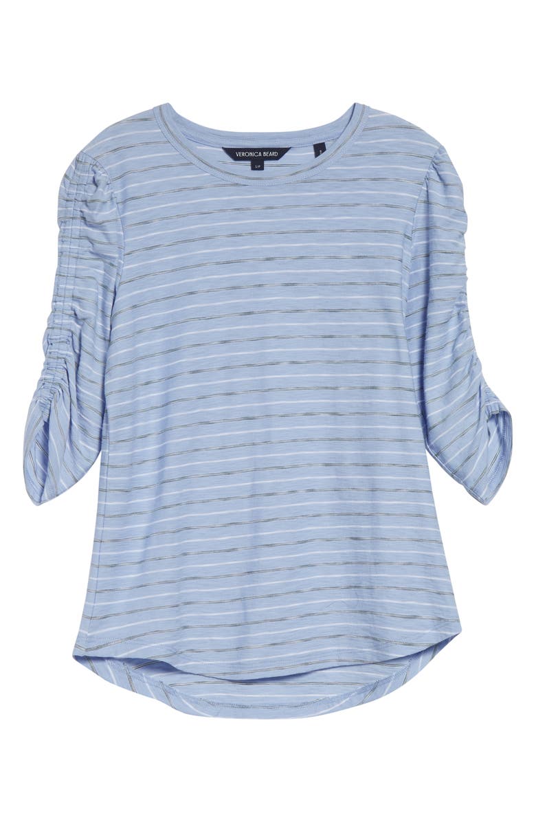 Veronica Beard Waldorf Puff Sleeve T-Shirt, Alternate, color, Ice Blue Multi
