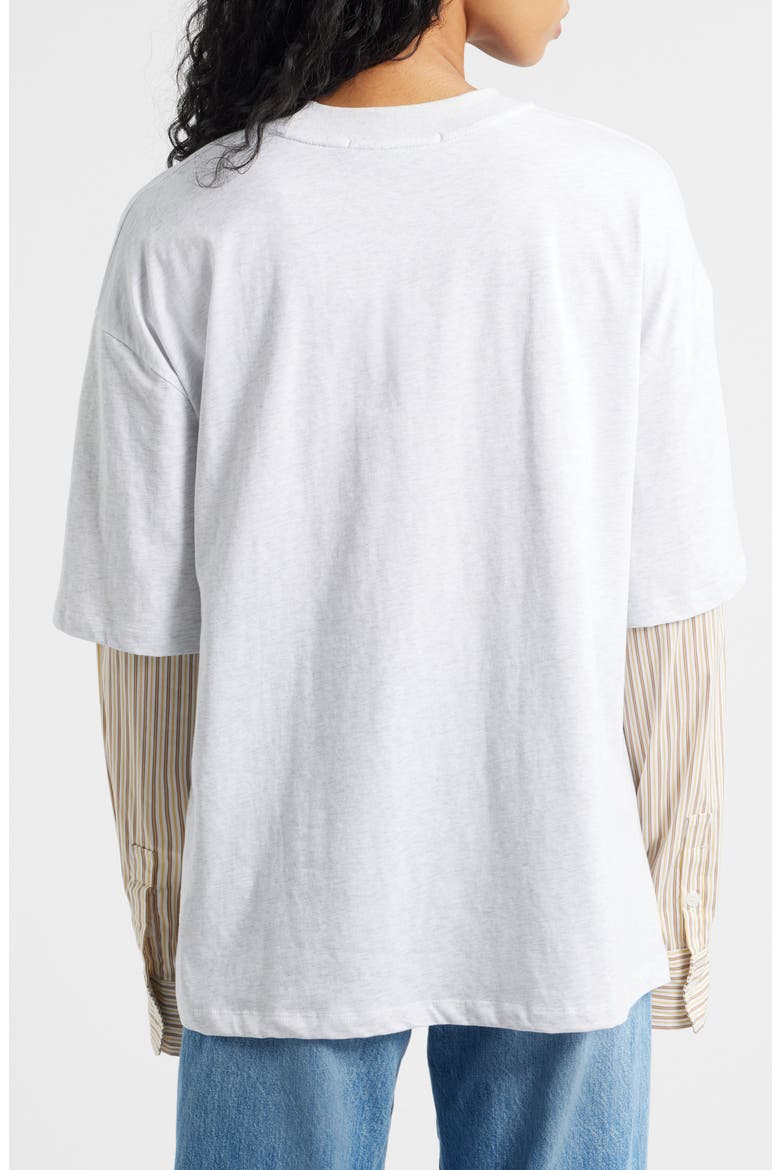 Bottega Oversize Cotton T-Shirt, Alternate, color, WHITE/ HONEY