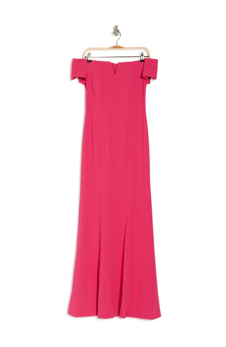 Calvin Klein Off the Shoulder Crepe Gown, Alternate, color,