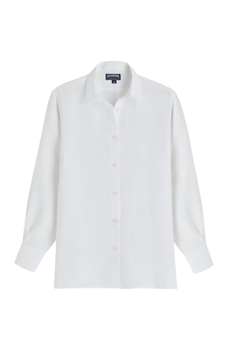 Vilebrequin Women's Solid Linen Shirt- Vilebrequin X Angelo Tarlazzi, Alternate, color, Blanc