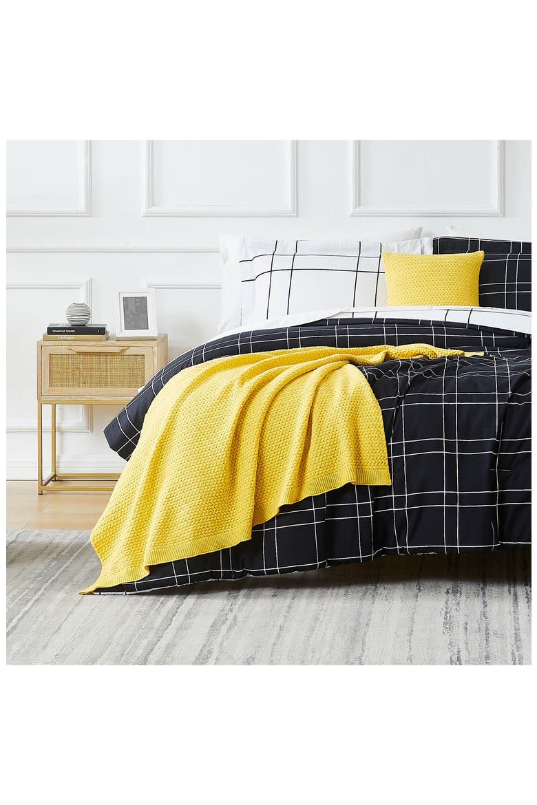 Urban Grid 5-Piece Comforter Set, Alternate, color, BLACK