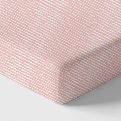 Norani Organic Fitted Crib Sheet In Pink Stripes