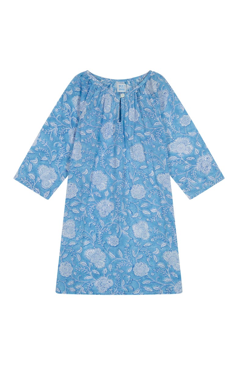 Mer St. Barth Girl's "Le Reve" St Barth Caftan Blue Floral, Main, color, 