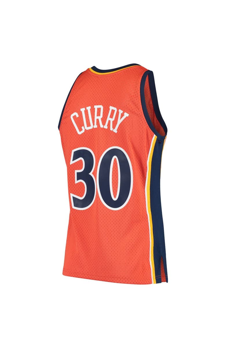 Mitchell & Ness Men's Mitchell & Ness Stephen Curry Orange Golden State Warriors Hardwood Classics Swingman Jersey, Alternate, color, Orange