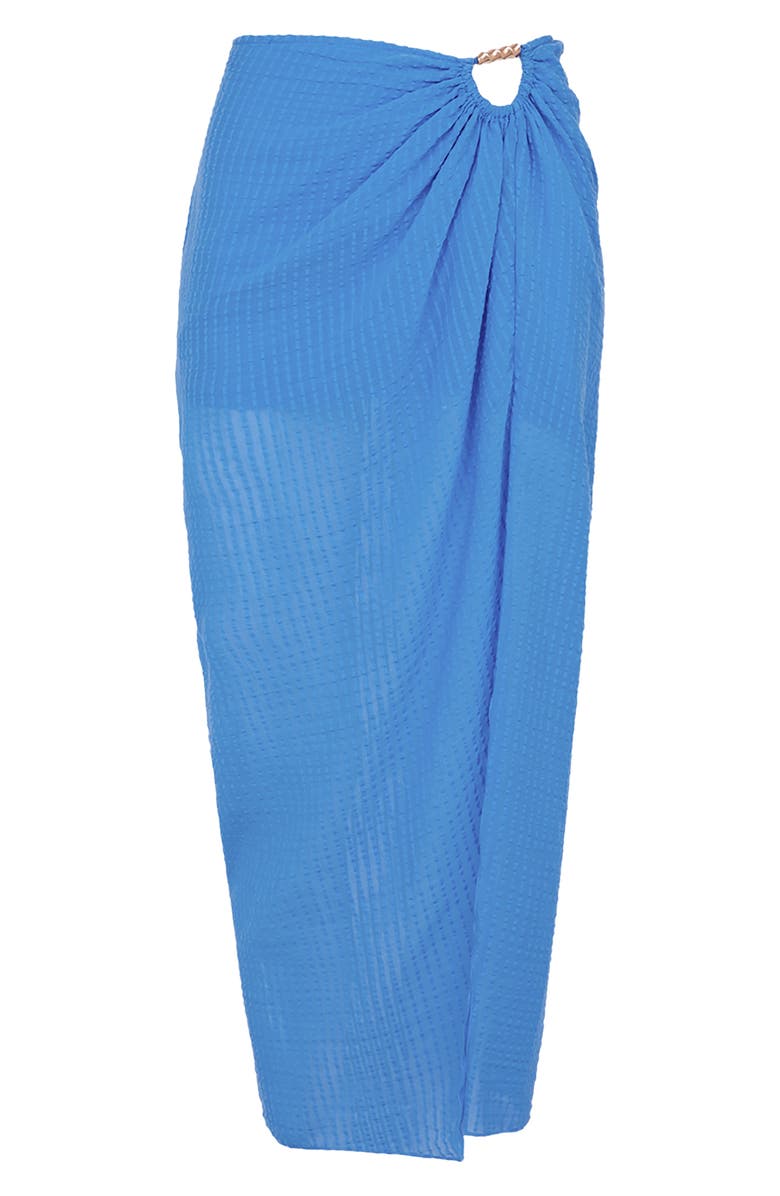 ViX Paula Hermanny Aurora Cotton Seersucker Cover-Up Skirt, Alternate, color, 