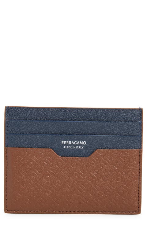 Embossed Gancini Leather Card Case