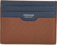 FERRAGAMO Embossed Gancini Leather Card Case