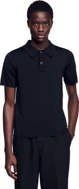 SANDRO Short-sleeve knitted polo shirt
