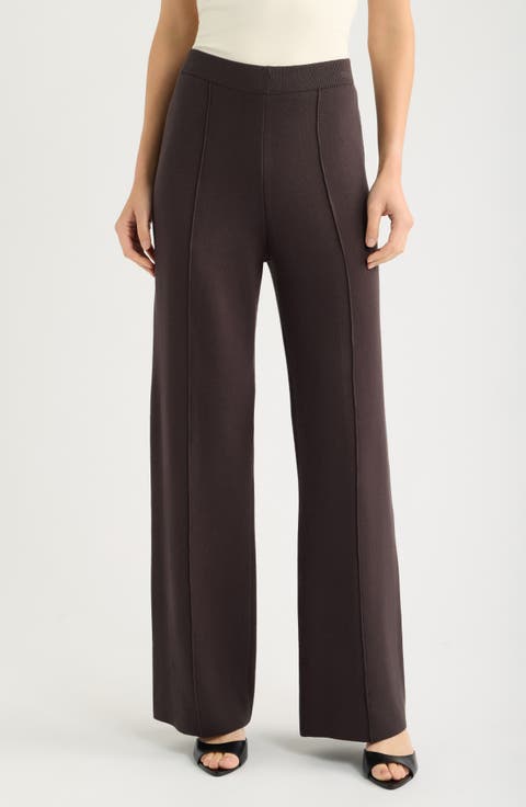 Wide Leg Sweater Knit Pants