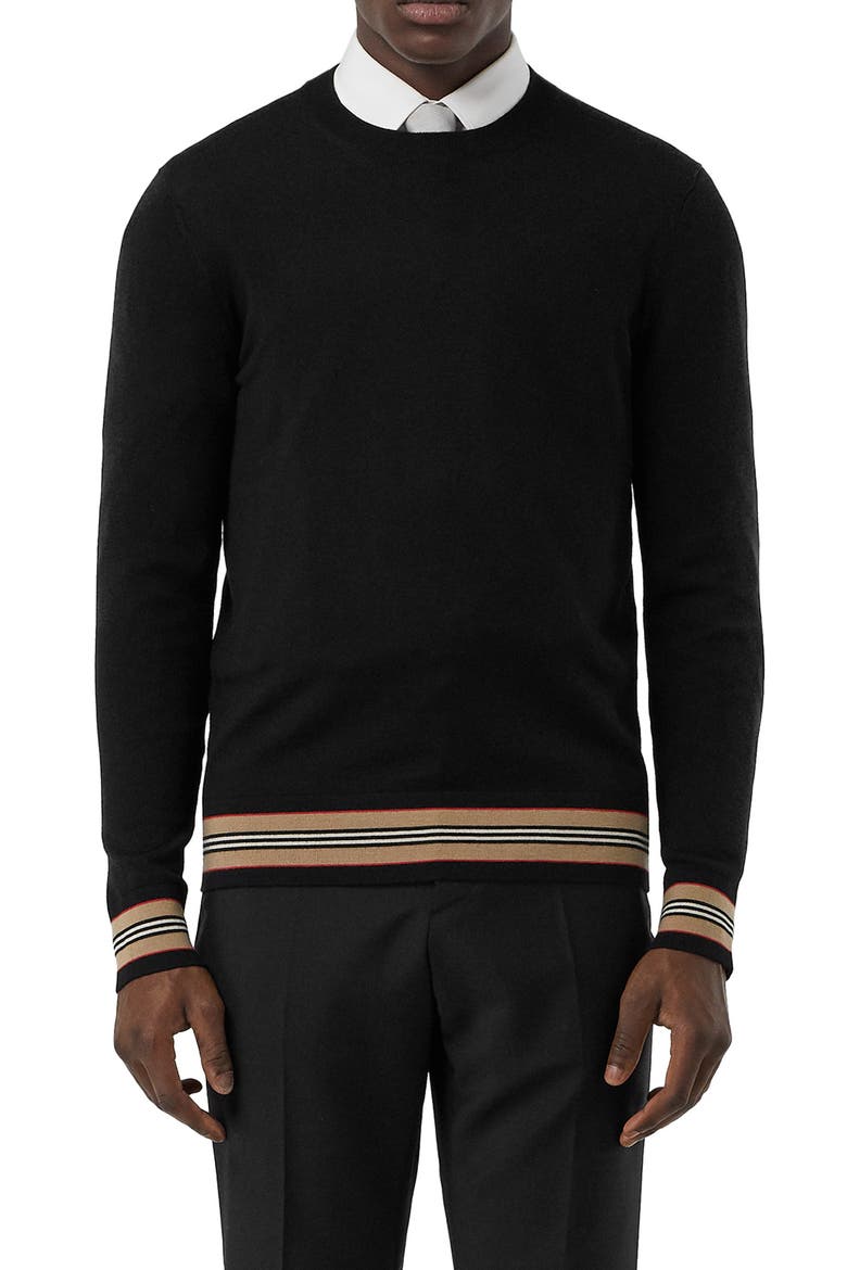 Barner Crewneck Sweater, Main, color, BLACK