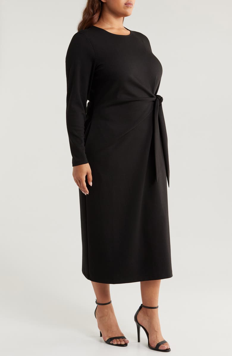 Nordstrom Tie Waist Long Sleeve Midi Dress, Alternate, color,