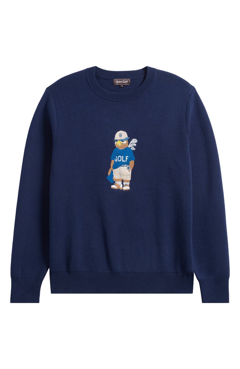 Quiet Golf Owl Cotton Graphic Sweater, Alternate, color,