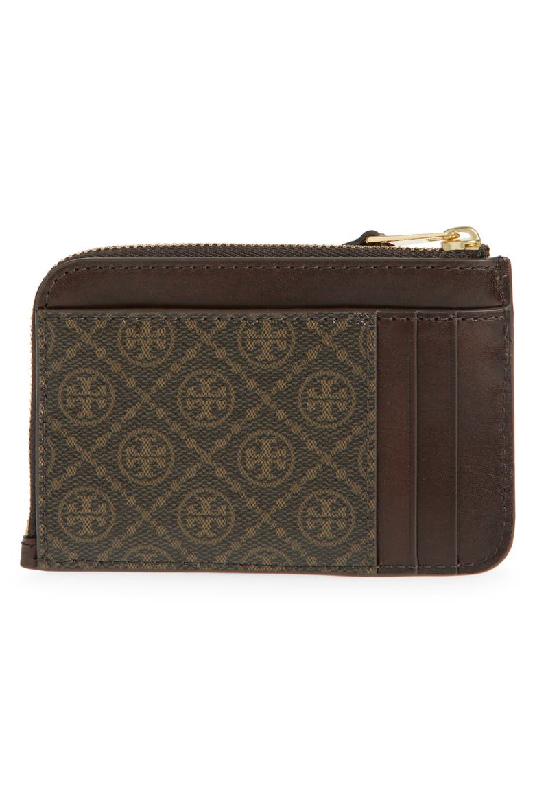 Small T Monogram Coated Canvas & Leather Zip Wallet, Alternate, color, FRENCH PRESS
