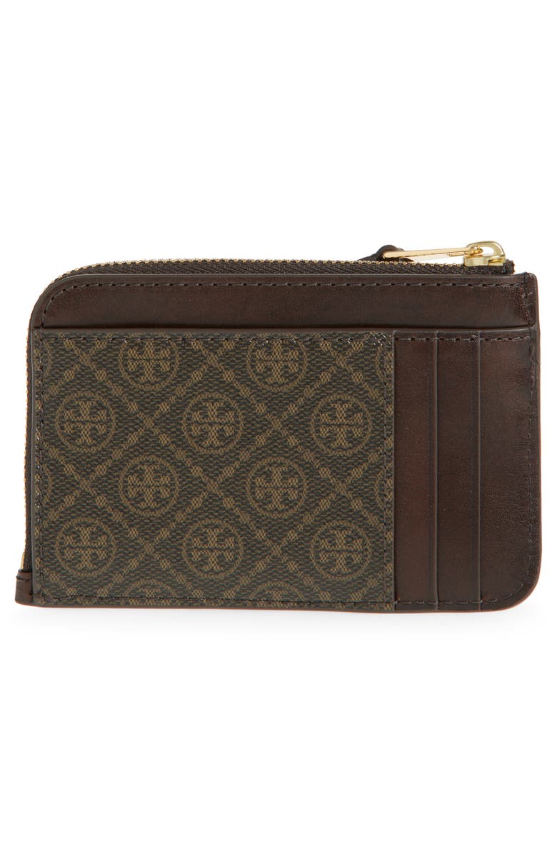 Tory Burch Small T Monogram Coated Canvas & Leather Zip Wallet, Alternate, color,