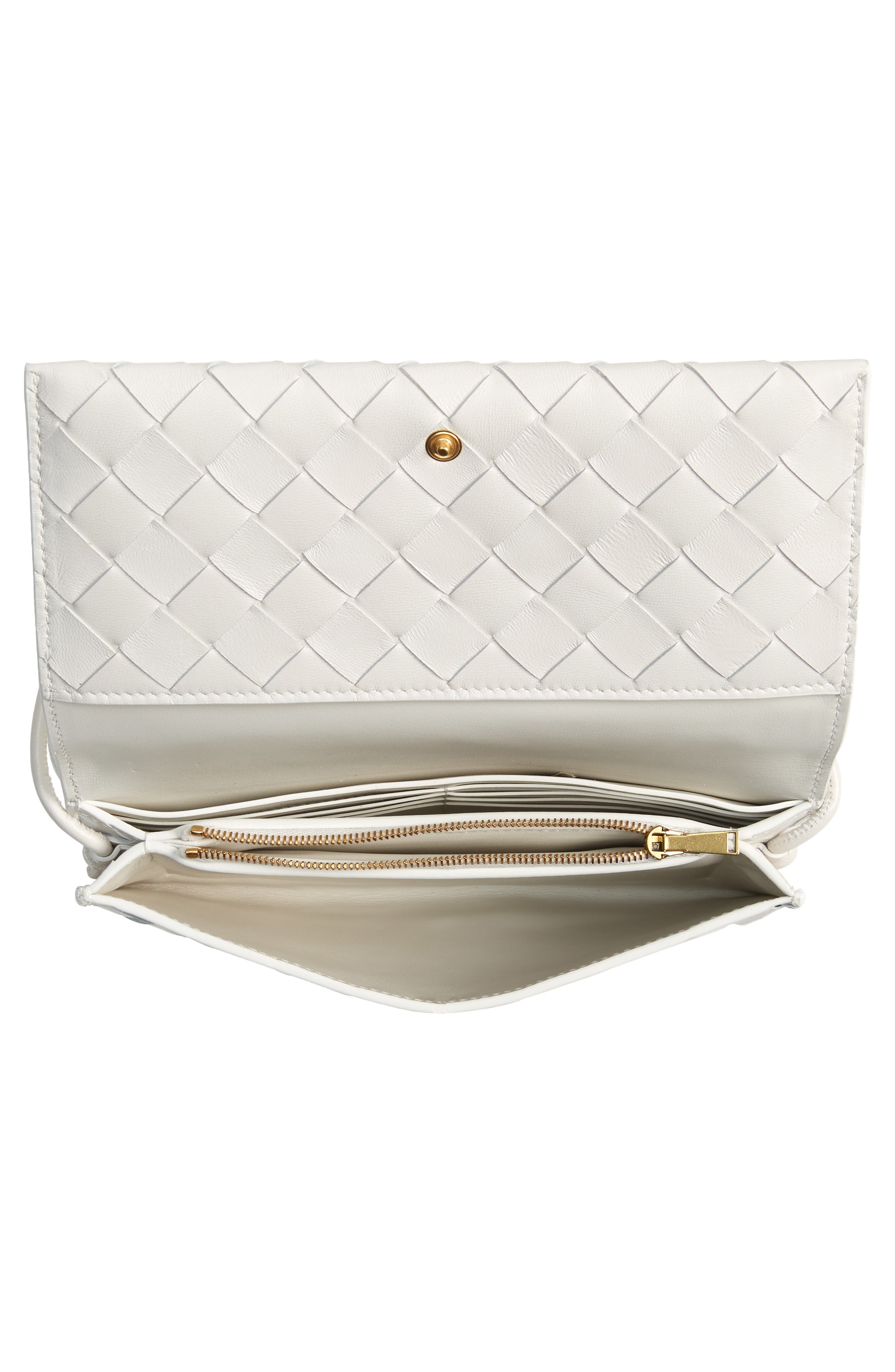 Bottega Veneta Embellished Intrecciato Leather Wallet on a Strap, Alternate, color, 