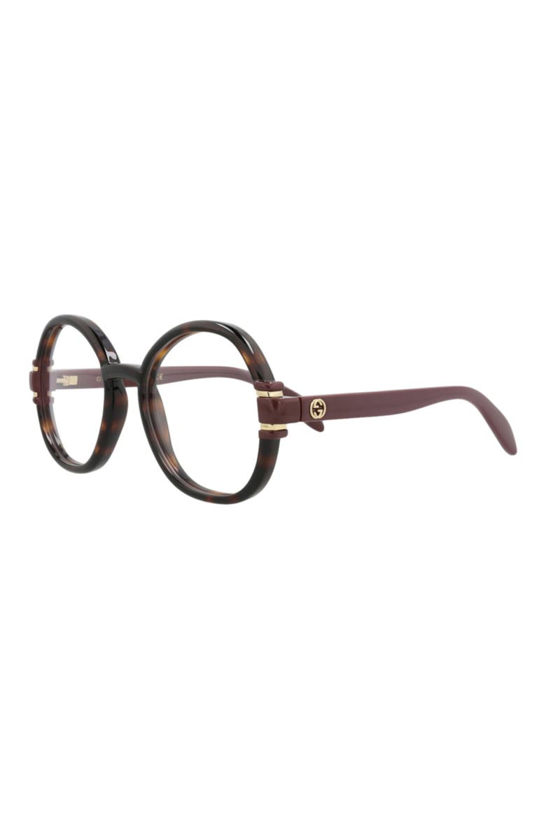 54mm Round Optical Glasses, Alternate, color, HAVANA BROWN TRANSPARENT