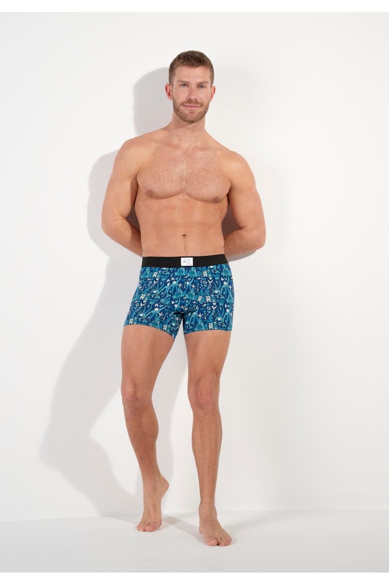 Voyages Boxer Briefs, Alternate, color, Blue Print