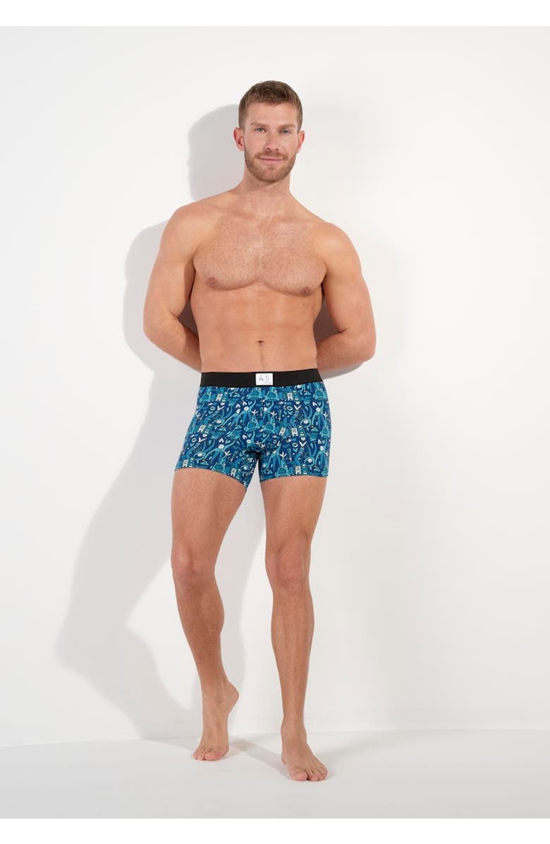 HOM Voyages Boxer Briefs, Alternate, color, Blue Print