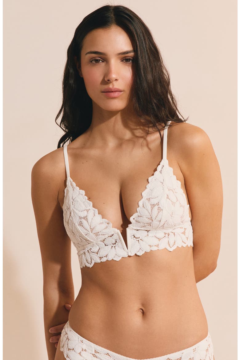 Celeste Triangle Bralette, Alternate, color, WHITE