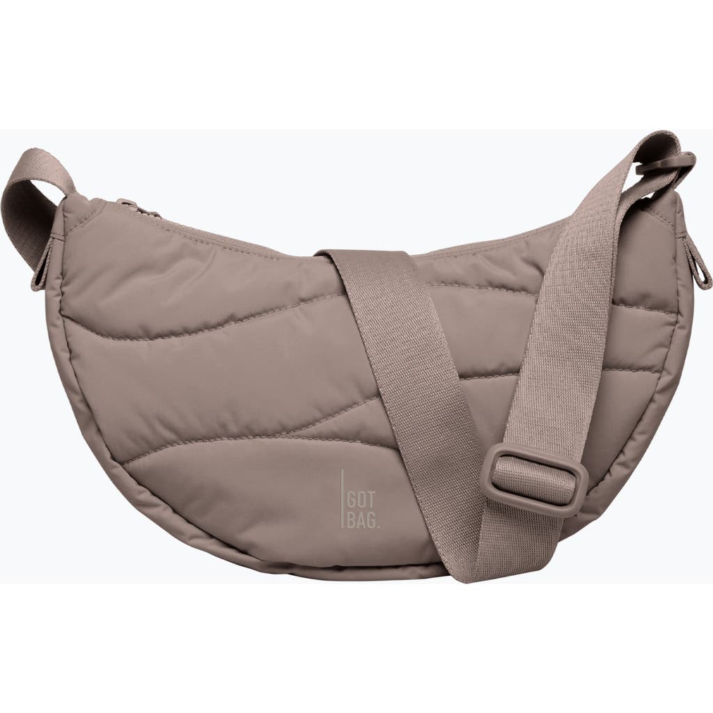 Got Bag Wavy Puffer Recycled Nylon Moon Bag In Gray