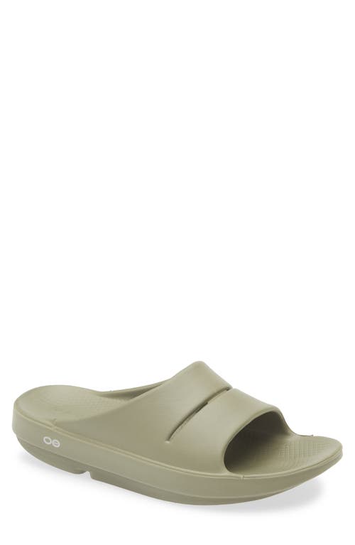 Oofos Ooahh Slide Sandal In Green