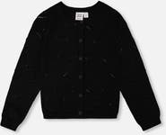 Deux par Deux Pointelle Knit Long Sleeve Cardigan