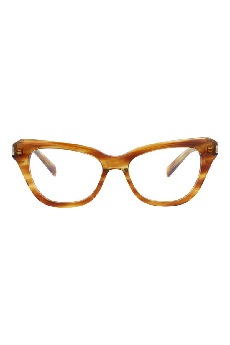 52mm Cat Eye Optical Glasses, Main, color, HAVANA HAVANA TRANSPARENT