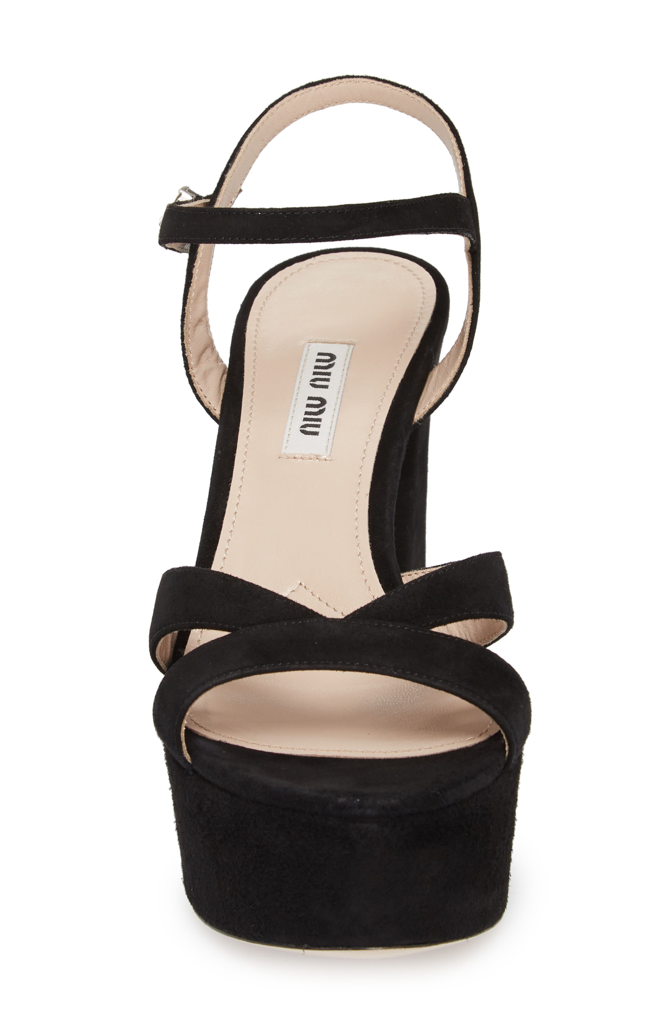 Miu Miu Jeweled Heel Platform Sandal, Alternate, color, 