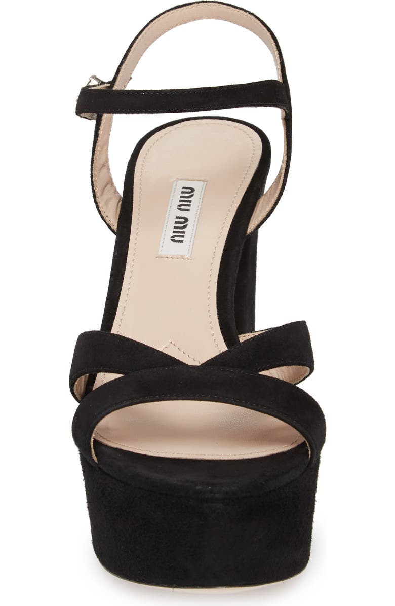 Miu Miu Jeweled Heel Platform Sandal, Alternate, color,