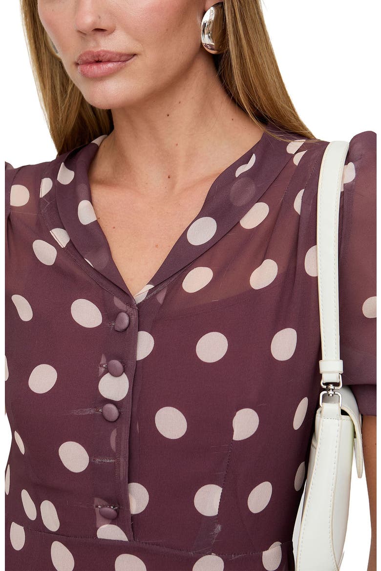 Julia Button Down Print Maxi Dress, Alternate, color, Polka dot