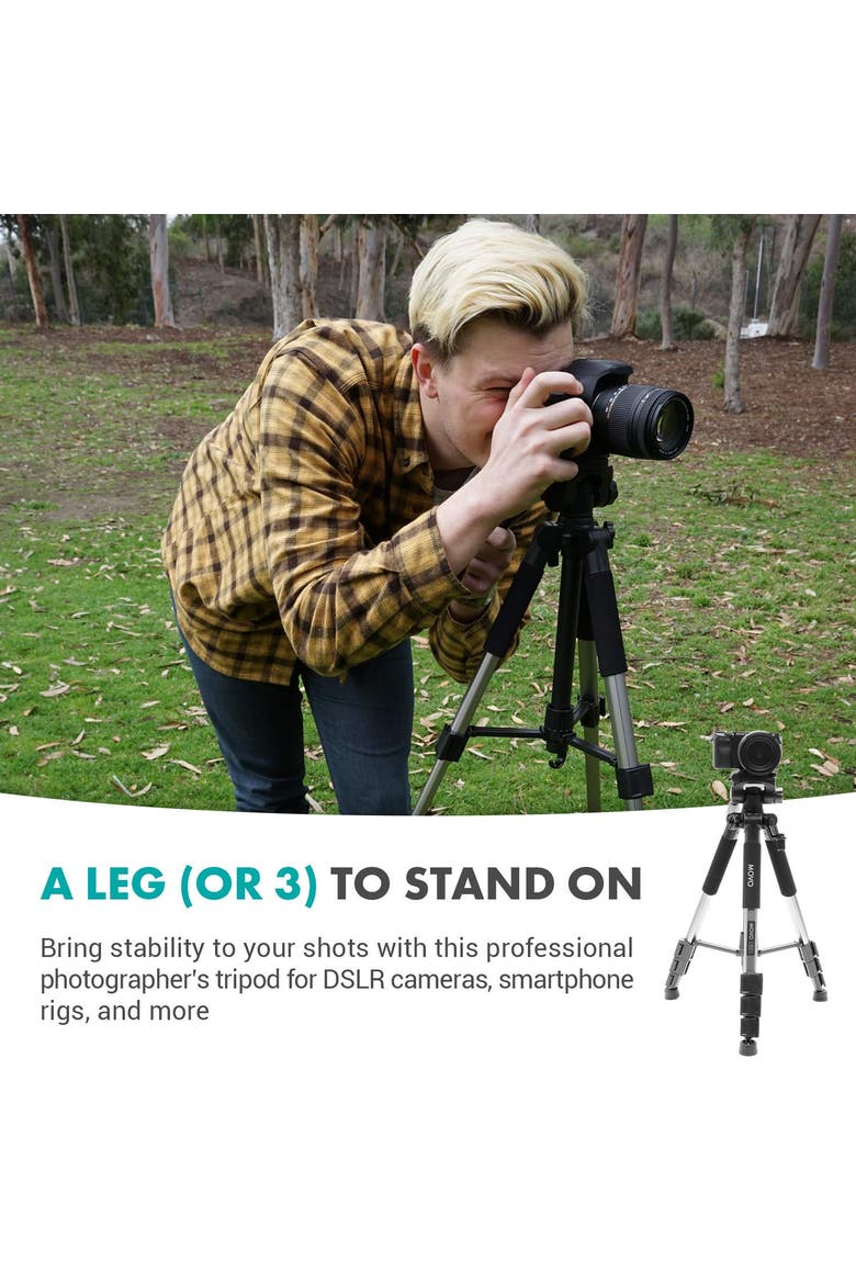 MV-T5 Full-Size Aluminum Tripod with Video Pan Head, Alternate, color, Black