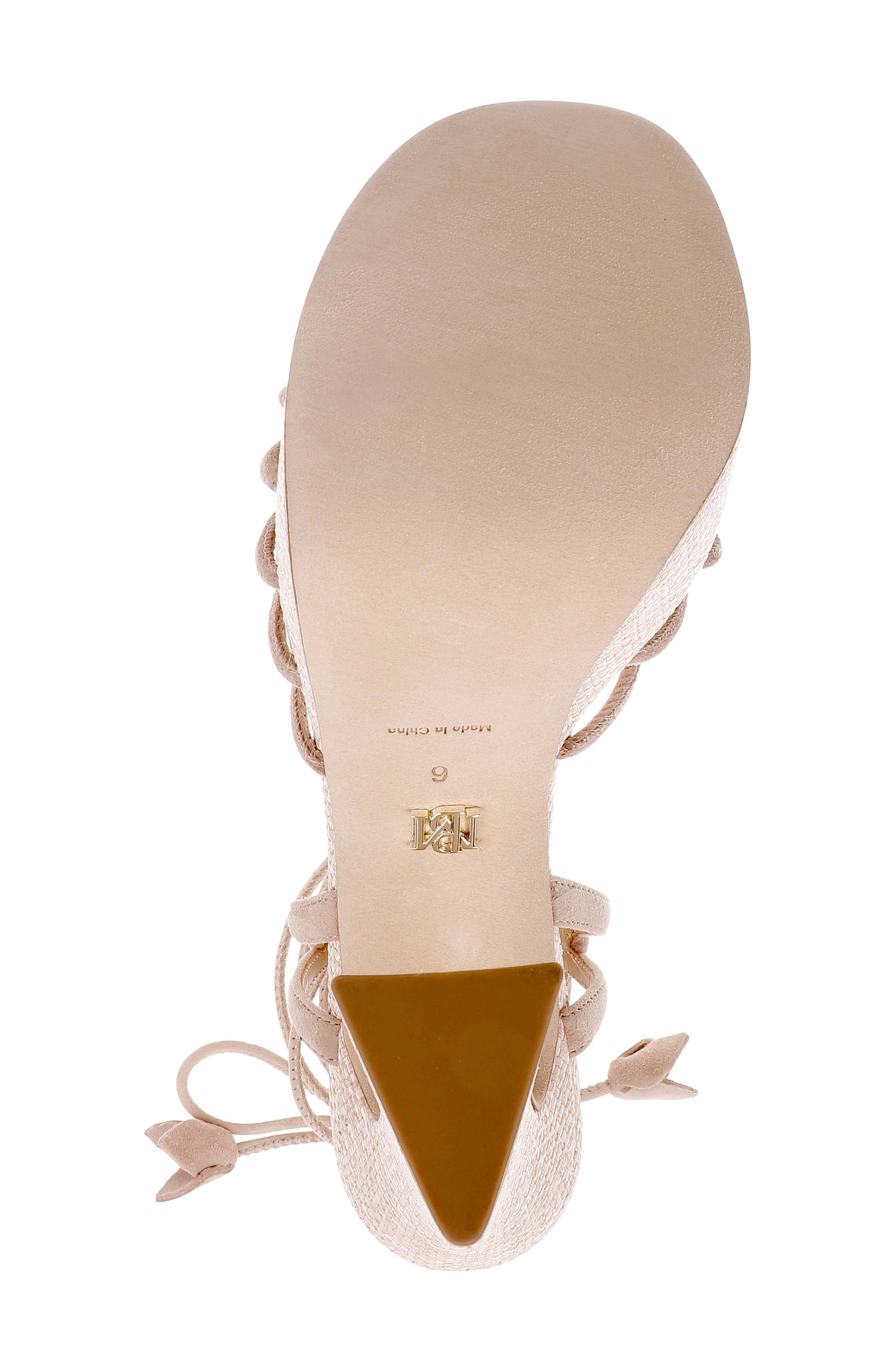 Badgley Mischka Collection Wanette Ankle Wrap Platform Sandal, Alternate, color, Beige Suede