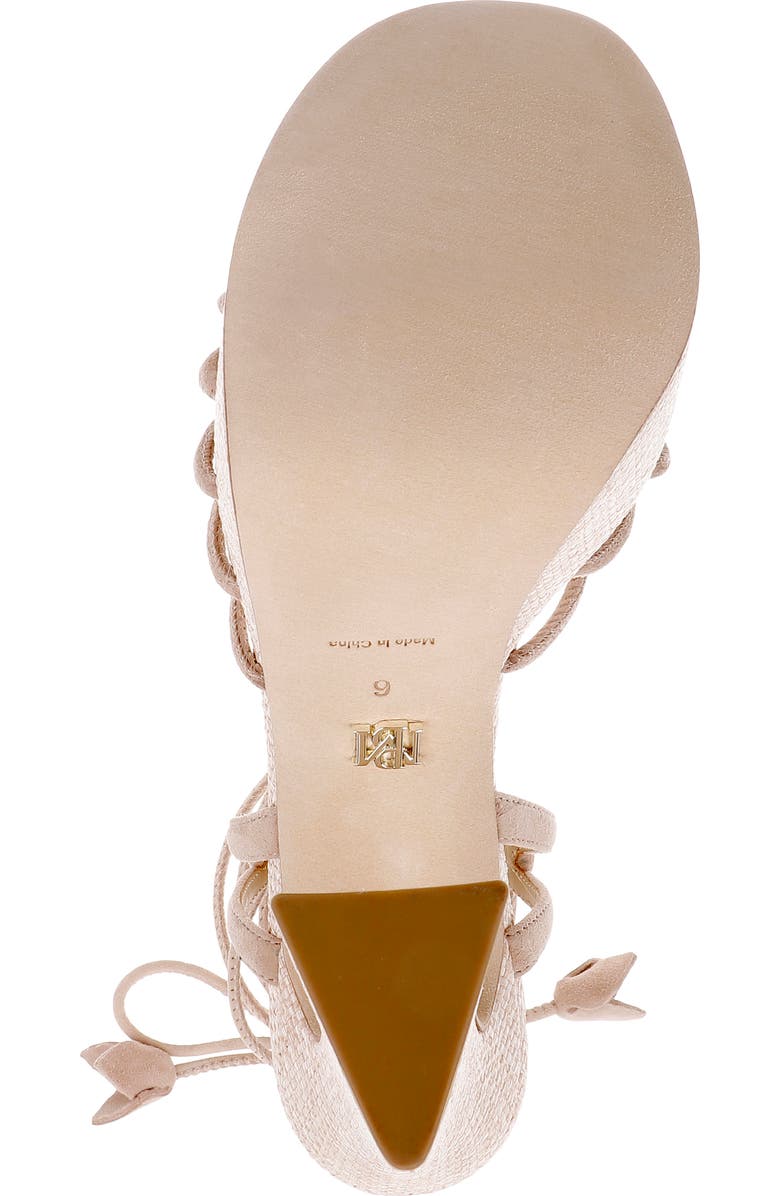 Badgley Mischka Collection Wanette Ankle Wrap Platform Sandal, Alternate, color, Beige Suede