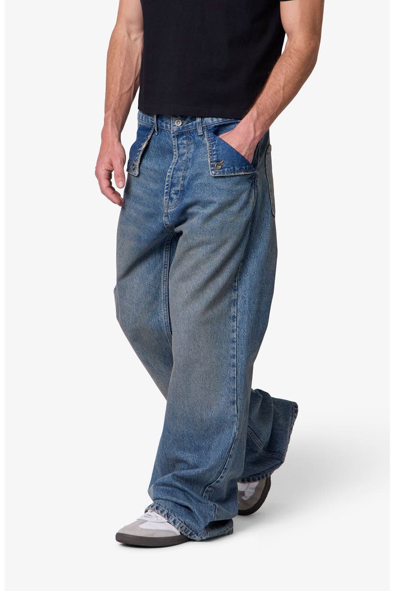 Mule Pocket Kick Flare Jeans, Alternate, color, WASHED BLUE