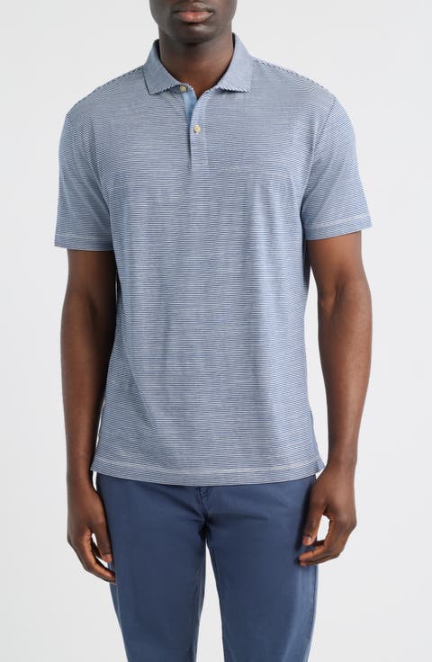 Thatcher Stripe Cotton Blend Polo