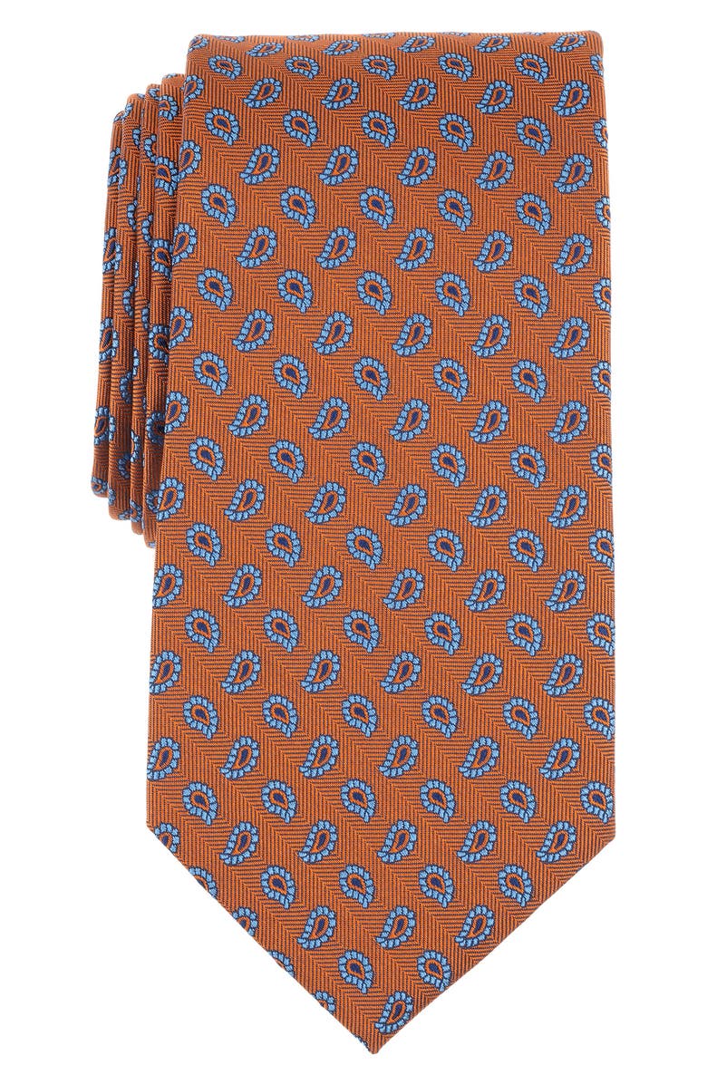 Brooks Brothers Paisley Silk Blend Tie, Main, color, Pink