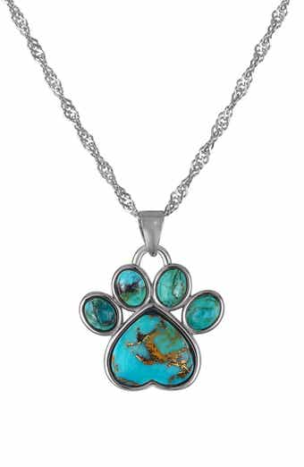 FZN Composite Turquoise Pendant Necklace