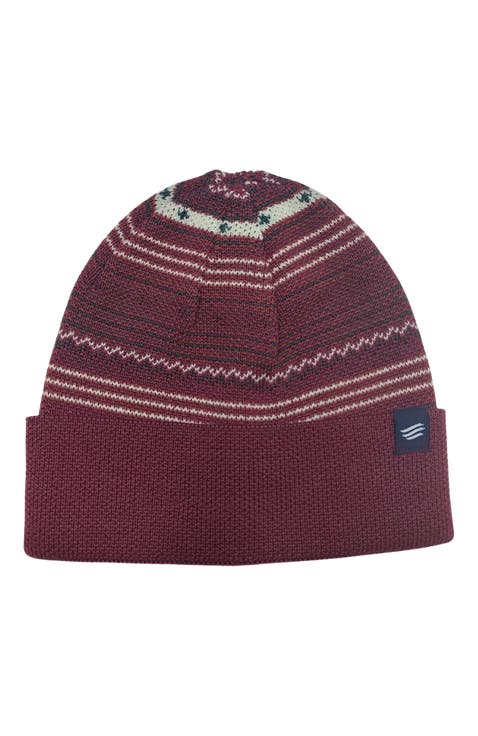 Merino Wool Modern Fair Isle Knit Beanie