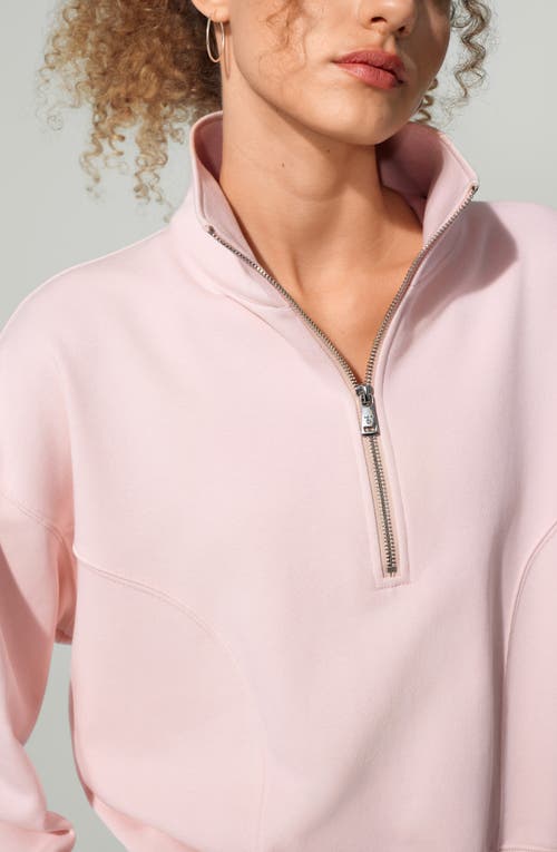 Lilysilk Silkerry Oversized Heirloom '89 Stand Collar Half-zip Pullover In Pink