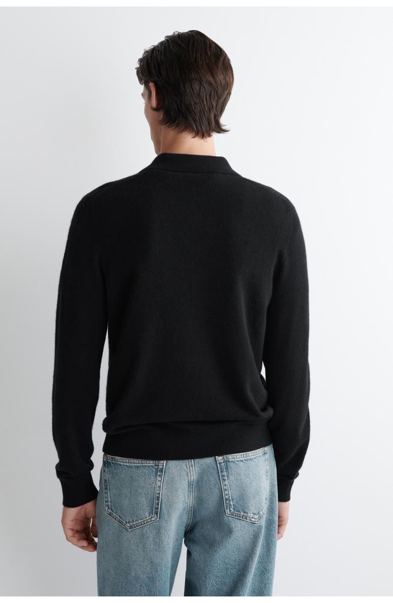 COS Seamless Cashmere Polo Shirt, Alternate, color, Black