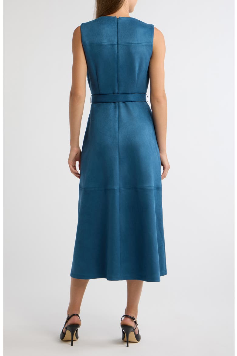 Belted Sleeveless Midi Dress, Alternate, color, DUTCH BLUE