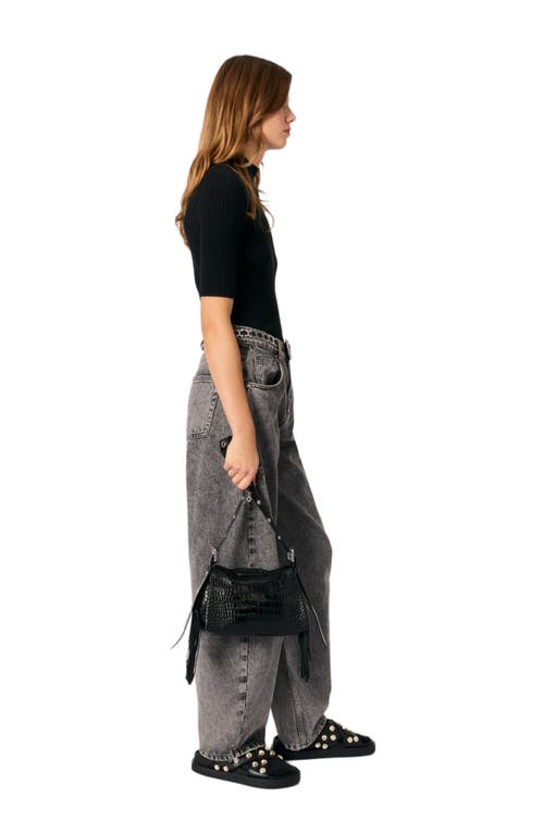Maje Maude Rib-knit Sweater In Black