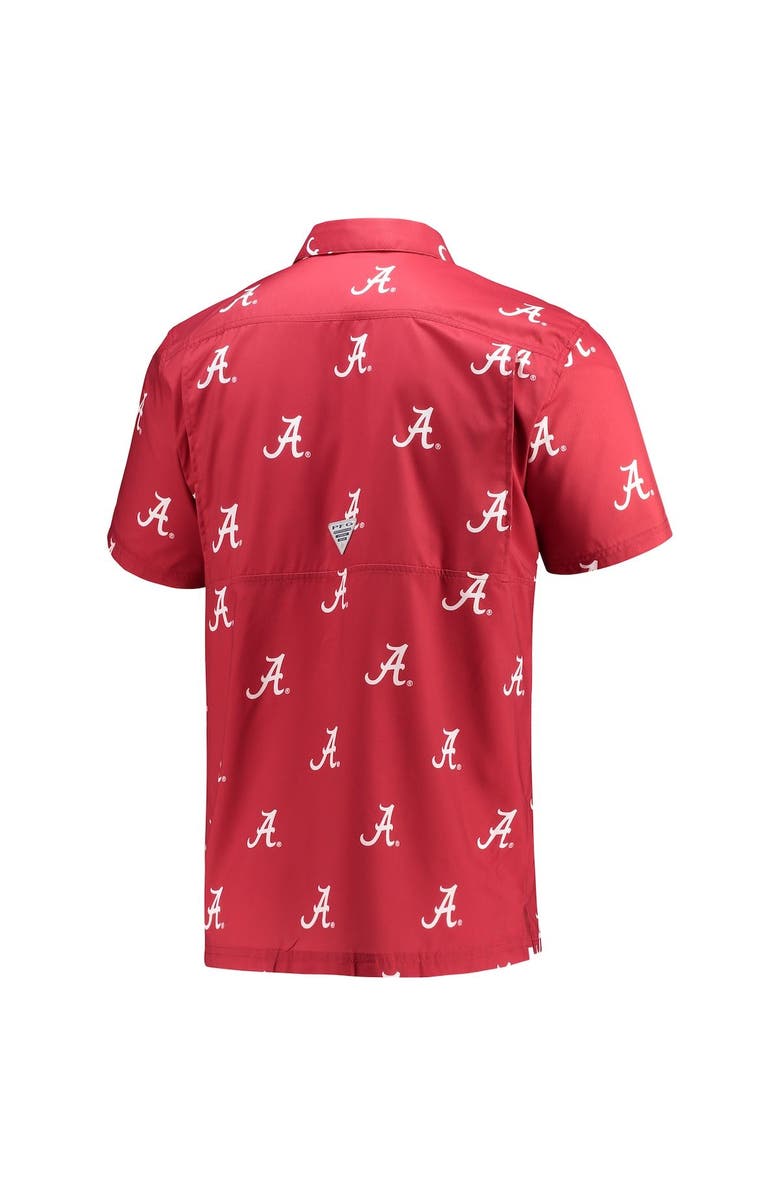 Columbia Men's Columbia Crimson Alabama Crimson Tide Super Slack Tide Omni-Shade Button-Up Shirt, Alternate, color,