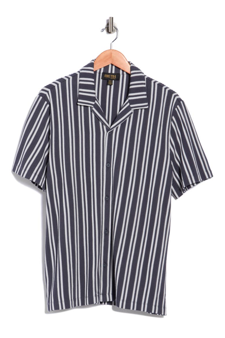 Stripe Camp Shirt, Alternate, color, INDIGO BLUE/ OFF-WHITE STRIPE