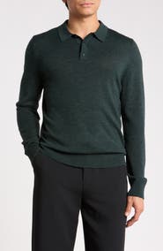 Nordstrom Machine Washable Merino Wool Polo Sweater