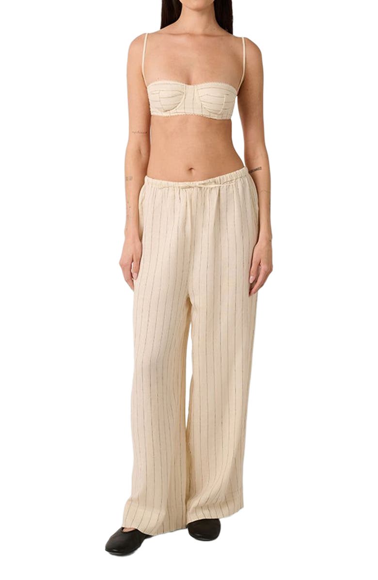 WeWoreWhat Tie Waist Pant, Main, color, Antique Wht Mlt