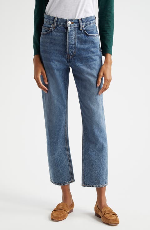 Daniela High Waist Straight Leg Ankle Jeans (Rebel Blue)
