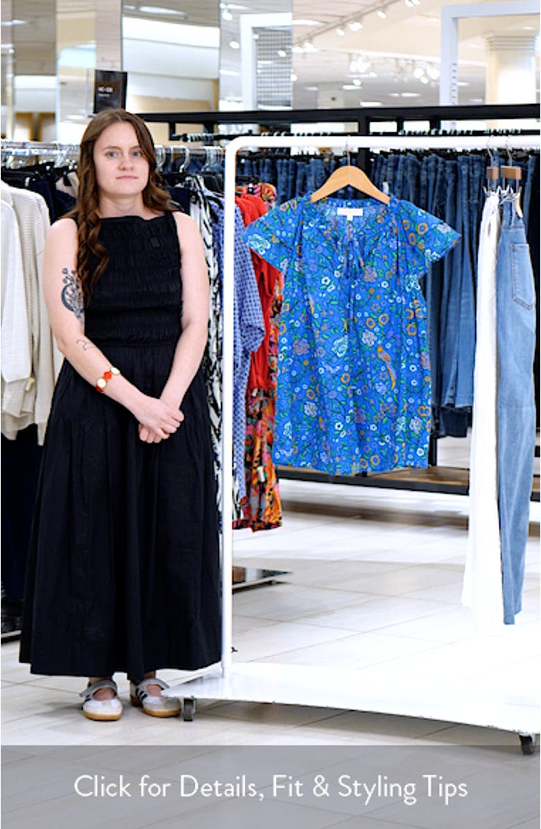 Floral Ruffle Cap Sleeve Top, sales video thumbnail